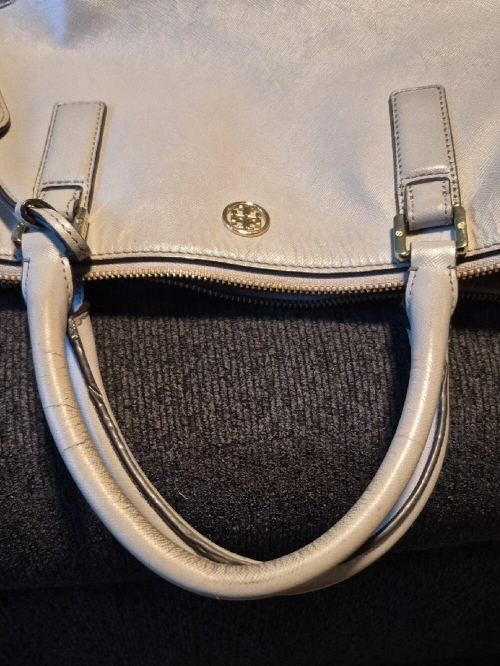 Tory Burch Light Beige Leather Satchel